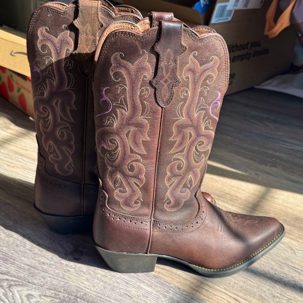 Justin Stampede Women’s Western Boots - Chocolate Puma 12” - L2562